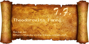 Theodorovits Fanni névjegykártya