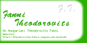 fanni theodorovits business card